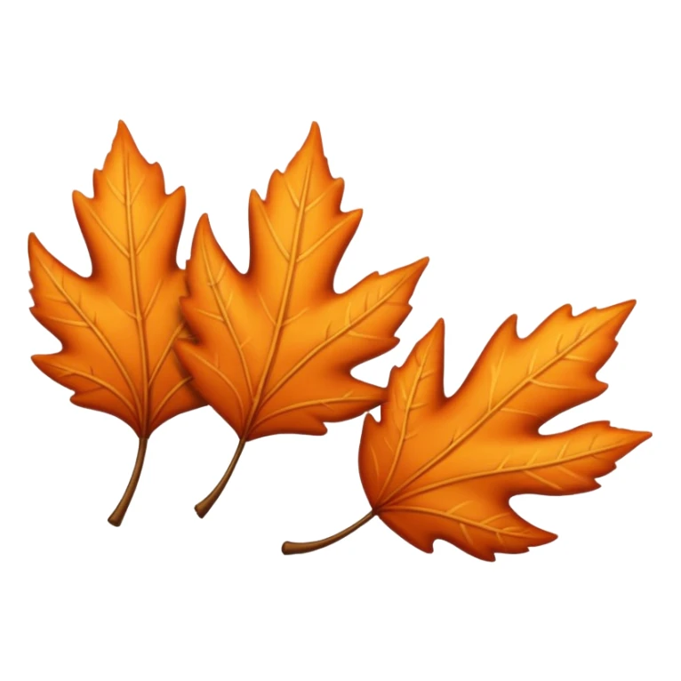 3 autumn leaves, blowing in the wind, to the left, white background sticker