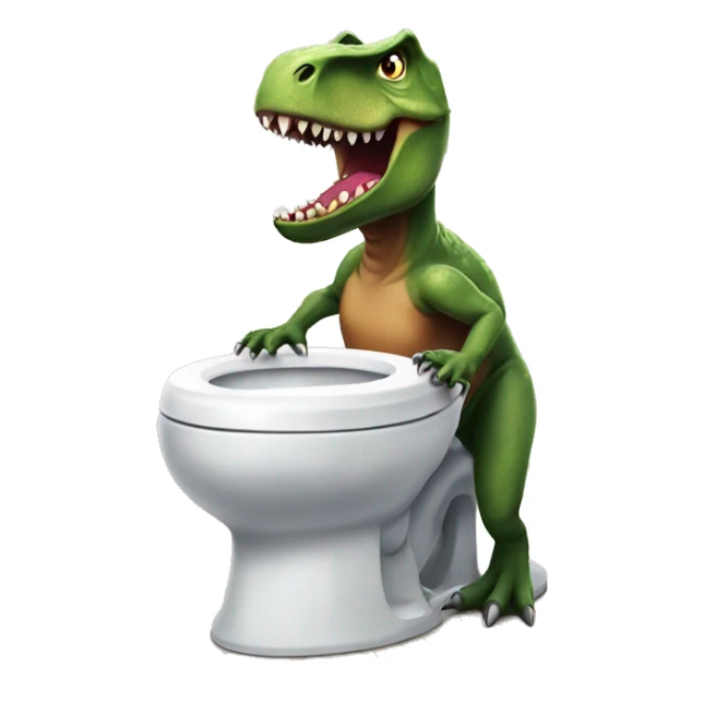 Trex struggling on toilet sticker