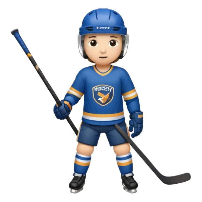 Hockey player with stick, full body sticker