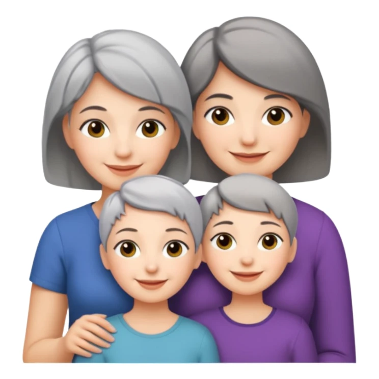 A mum with short Gray hair and her two adult daughters sticker