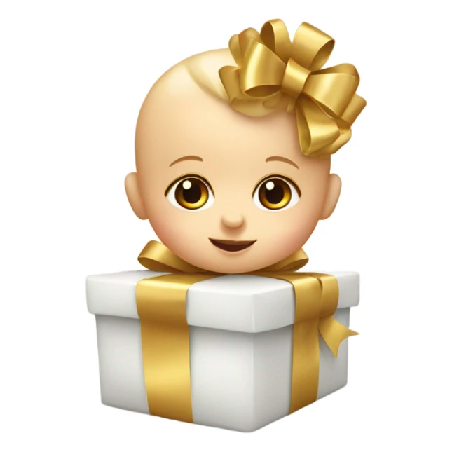 baby  gifts with gold bow  sticker
