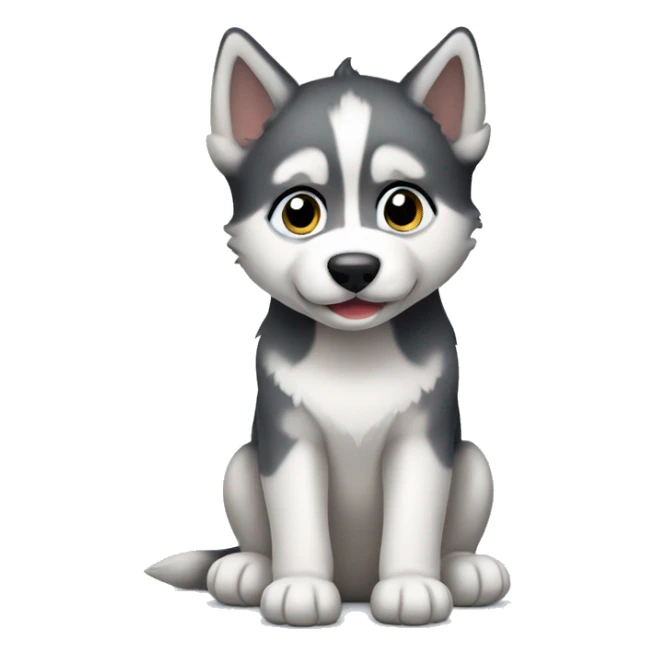 Husky puppy sitting sticker