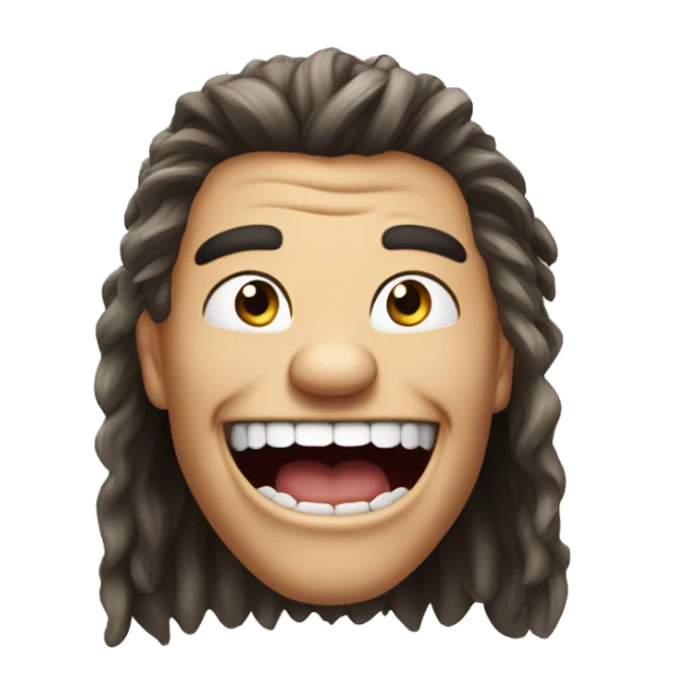 laughing bully  avec des cheveux emoji sticker