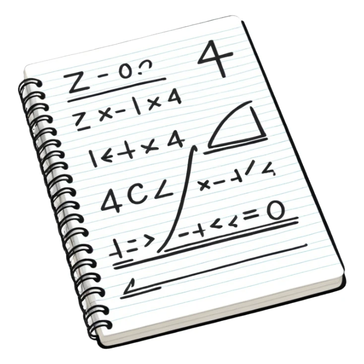 a notebook with lots of mathematical sticker