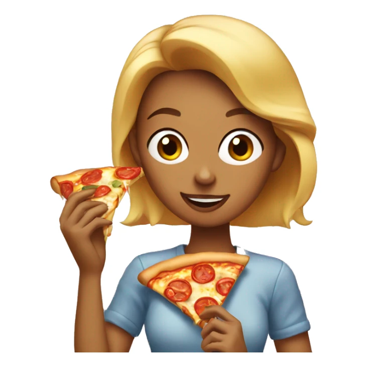 pretty woman eating pizza sticker