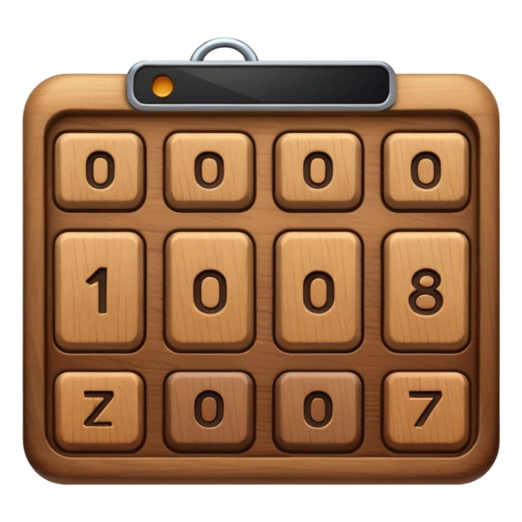long rectangle wooden keypad sticker