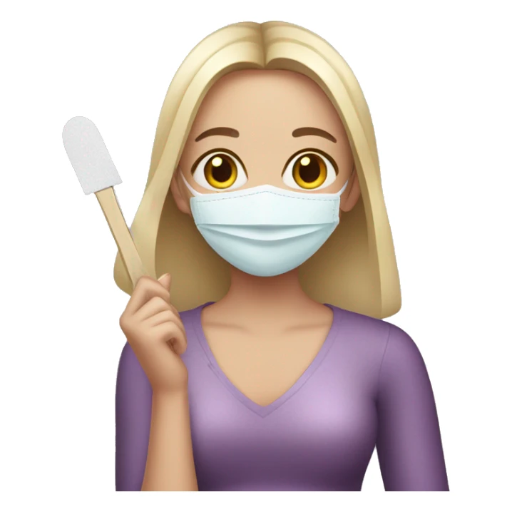 girl in mask with nail file in hands sticker