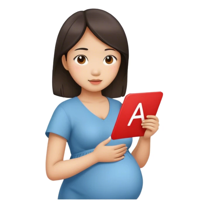 pregnant asian girl x red letter sticker