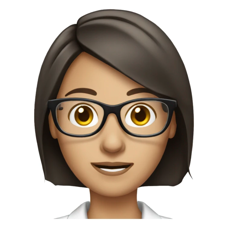 brunette call center woman with glasses sticker