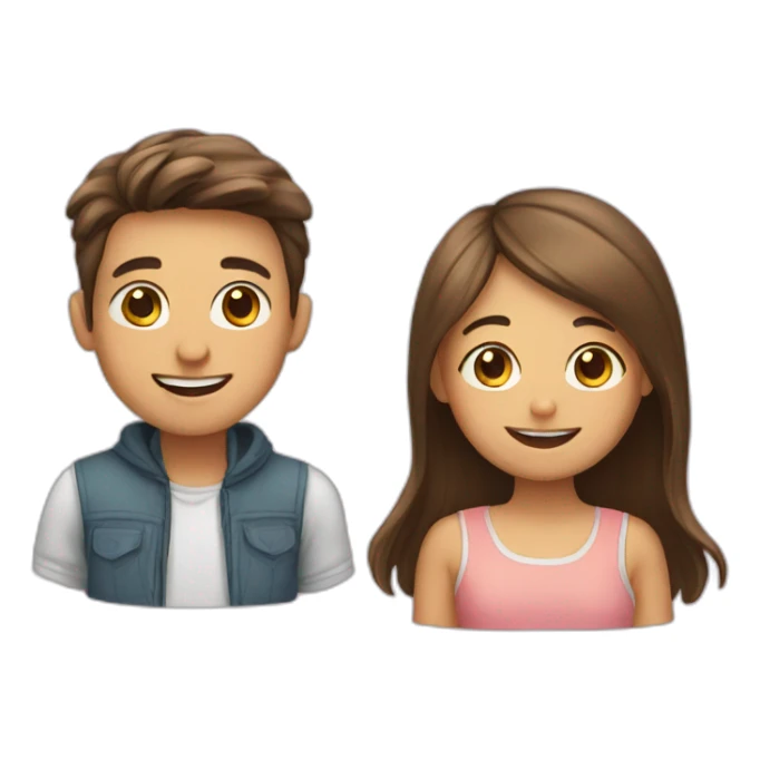 Girl and boy happy sticker