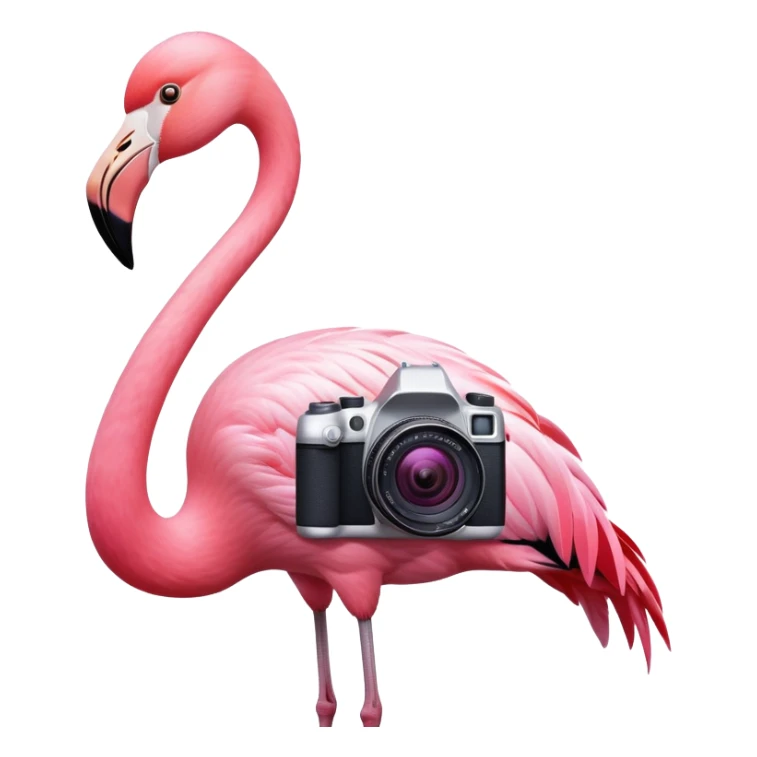 Flamingo mit Kamera um den Hals sticker