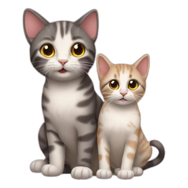 cat with kittens at a birthday party sticker