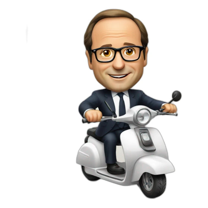 françois hollande sur un scooter sticker