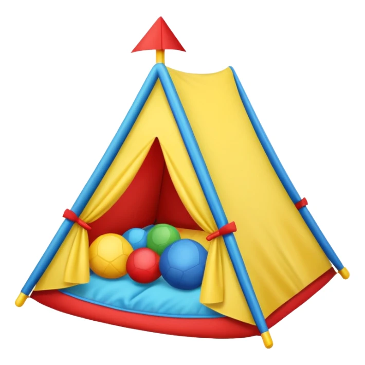 kids tent filled with toys sticker
