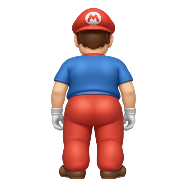 back view of super mario with huge massive buttcheeks  sticker