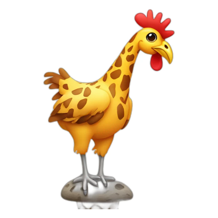 chicken sitting on top of a giraffe sticker