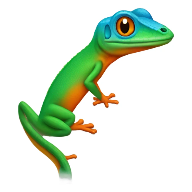 Anole lizard blue and green with orange neck sticker