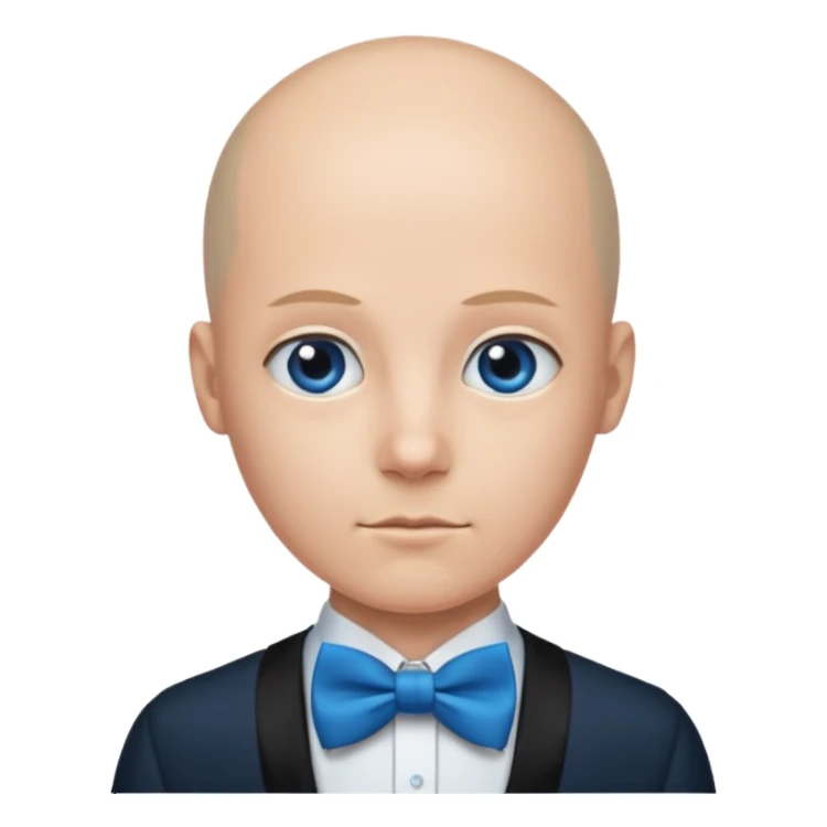 Bald with blue bow tie, balck dress sticker