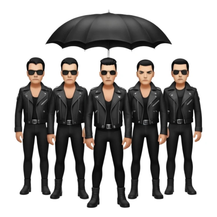 Whole rammstein band standing as a group sticker