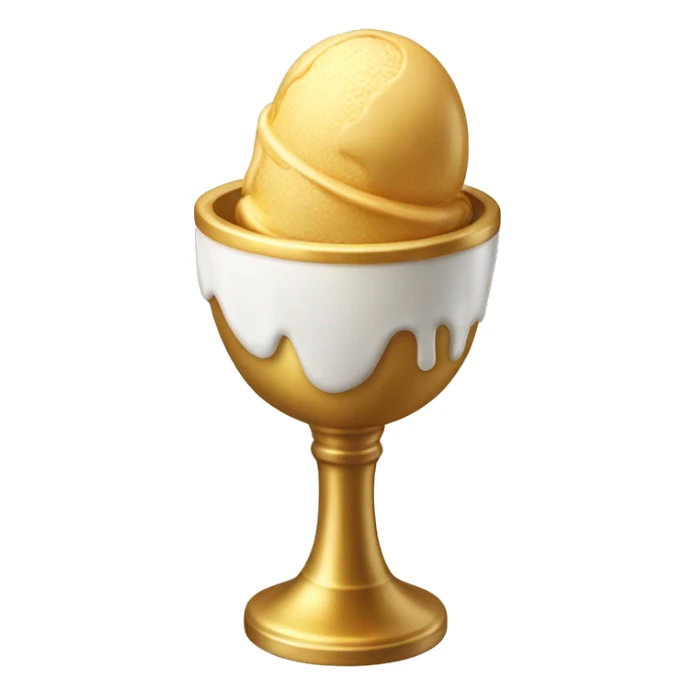 Golden goblet with ice cream in it. sticker