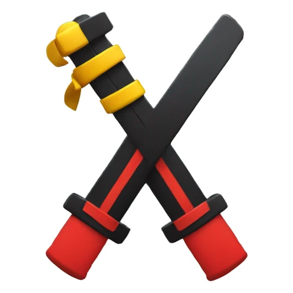 basic emoji: ninja style with colors black, red, yellow from top to bottom sticker