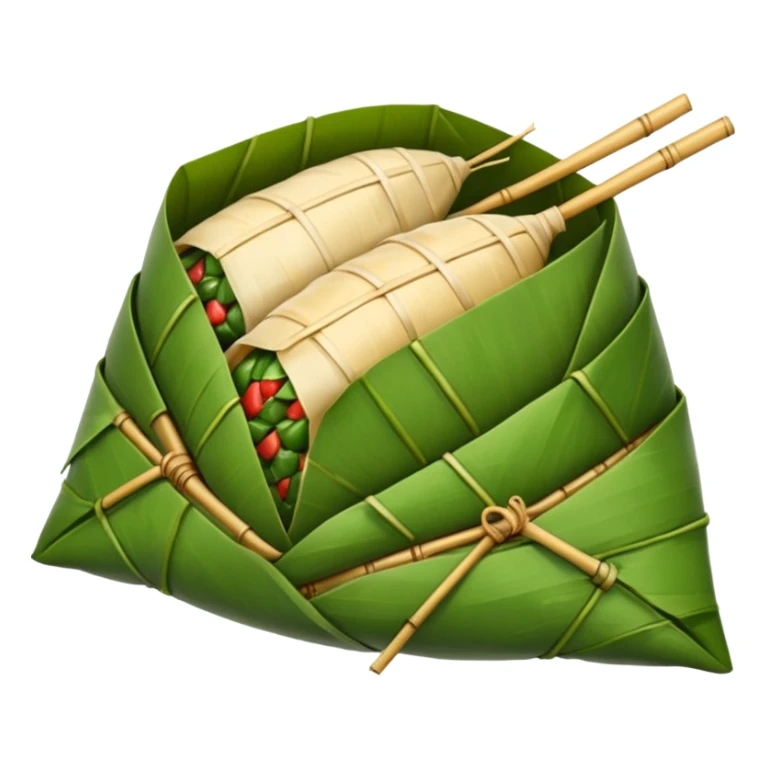 zongzi, cut open to show sticky rice filling sticker