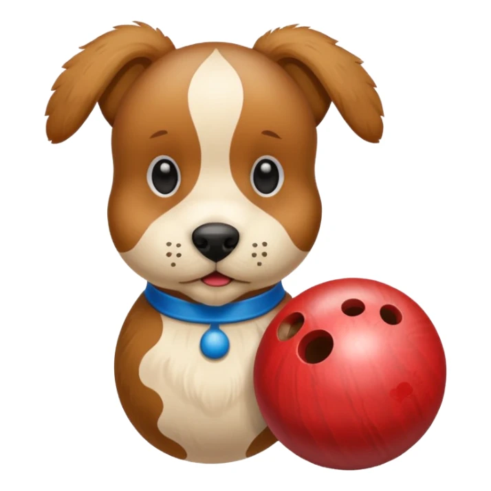 bowling skittle with puppy head on top sticker