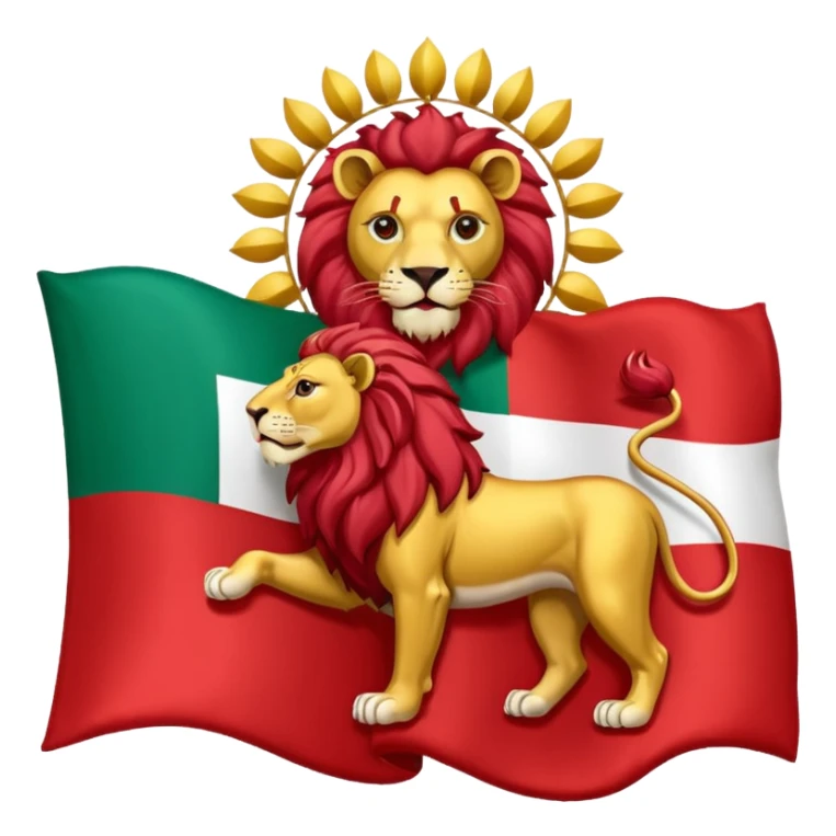 Iran flag with lion and sun emblem sticker