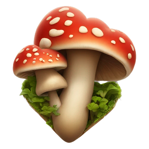 heart with growing mushrooms  sticker