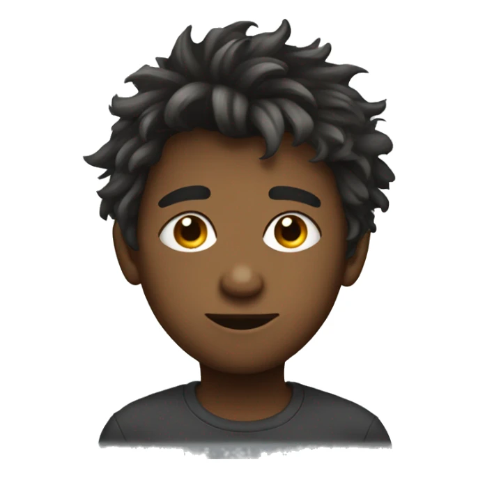 Anima boy with messy hair sticker