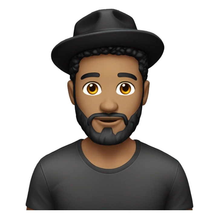 guy with black Hugo boss shirt black beard black hat and light skin  sticker