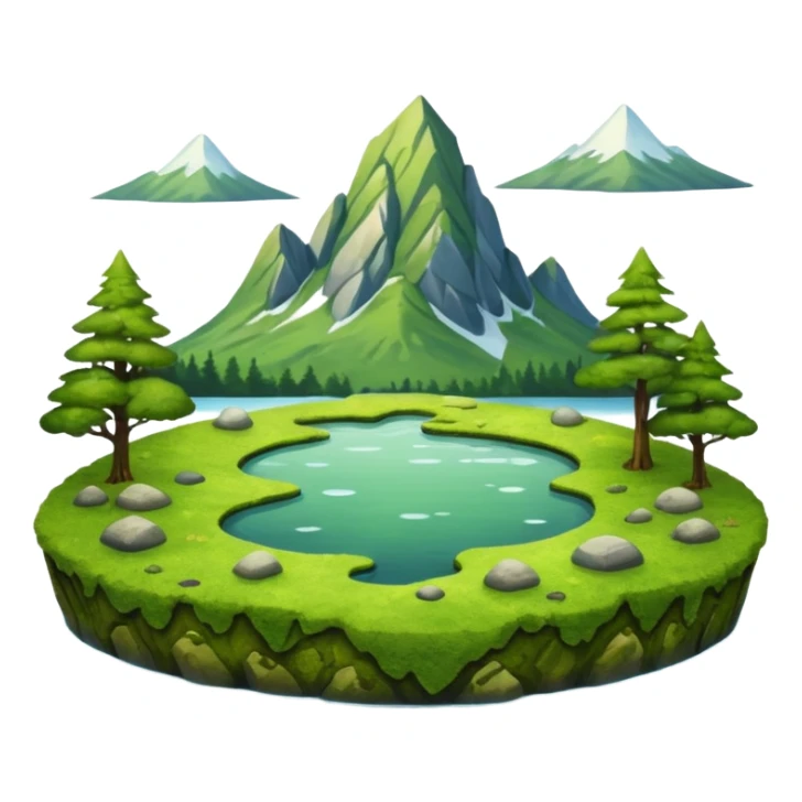 lake with moss on top with surrounding scenery sticker
