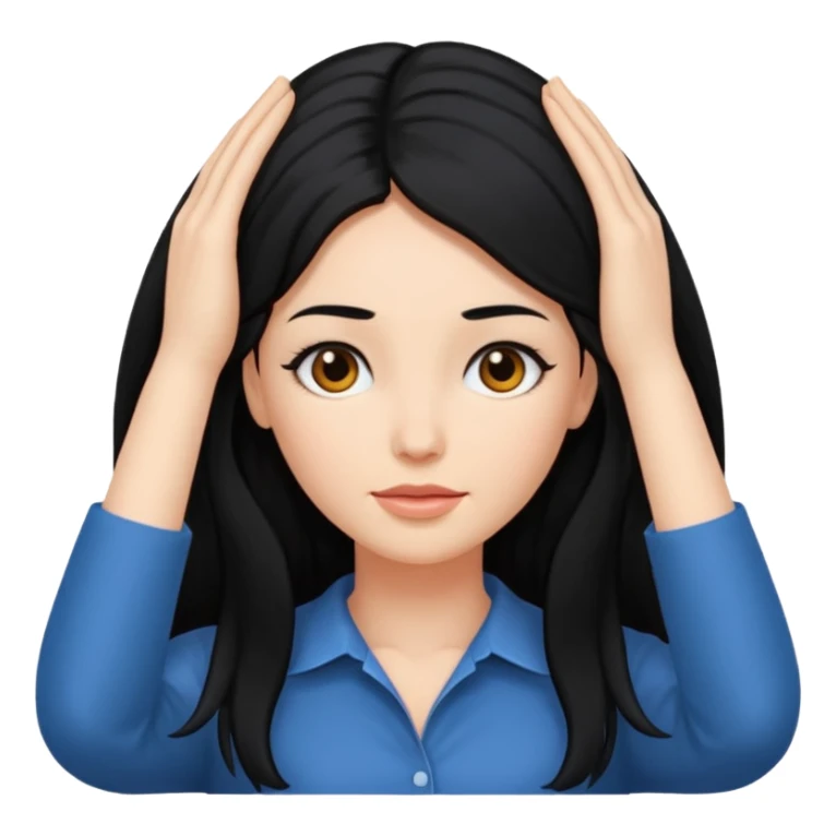 decision gesture women hands on top of the head sticker