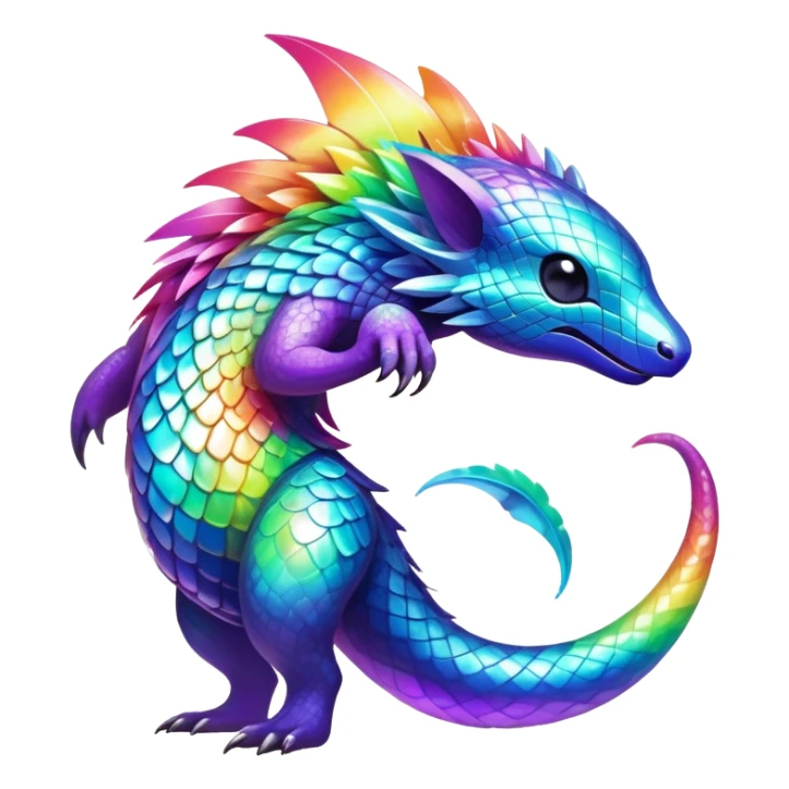  Shiny sparkly fantasy transparent bioluminescent luminescent vibrant bright pastel dark exotic tropical iridescent colorful nebula rainbow gradients cyber-Protogen-Fakémon-Pokémon-Vernid-creature sticker