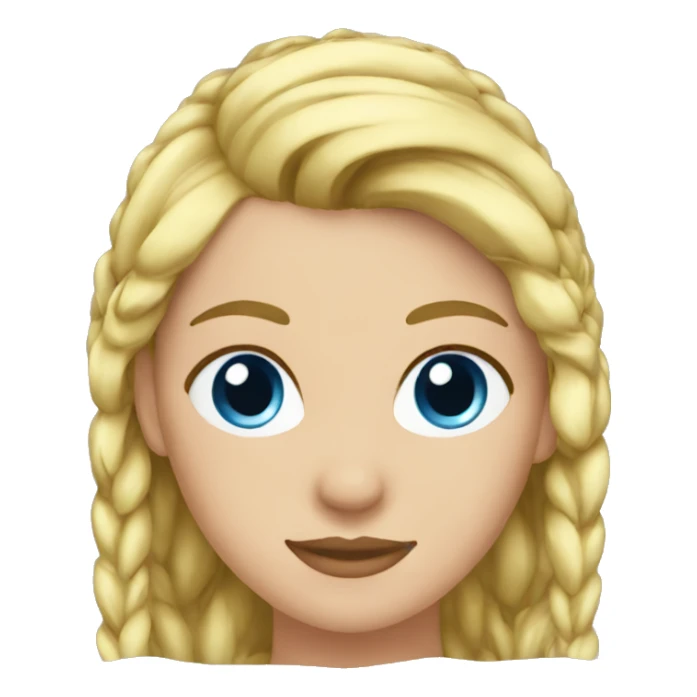 blue eyes woman blonde ponytail sticker