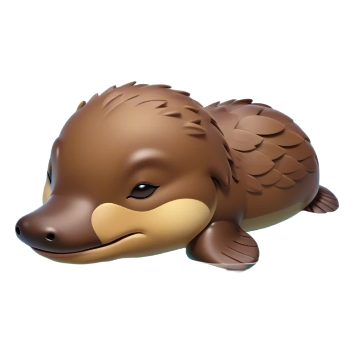 Meme-Worthy Cute Sleeping Platypus Portrait Emoji, Head resting peacefully with a contented smile, showcasing a unique, streamlined build and a luxuriously soft brown fur, eyes shut in a serene, restful float, Simplified yet hilariously adorable features, highly detailed, glowing with a soft, drowsy light, high shine, relaxed and utterly lovable, stylized with an air of playful laziness, bright and heartwarming, soft glowing outline, capturing the essence of a comically sleepy platypus, so meme‐worthy it feels like it could instantly become the next viral sensation of adorable slumber! sticker