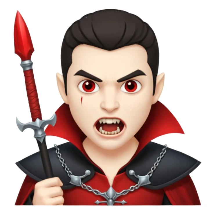 vampire guard with spear open mouth sticker
