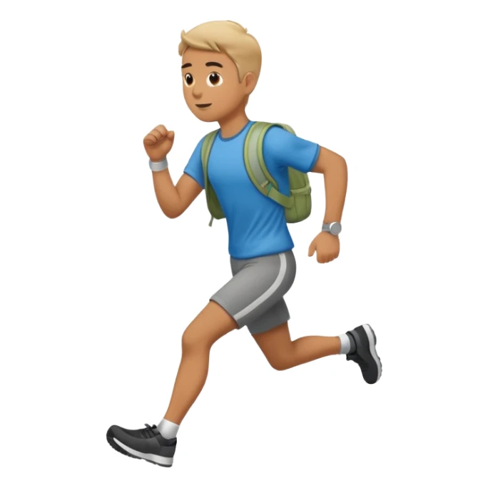 man running to the right, full body, walking clothes sticker