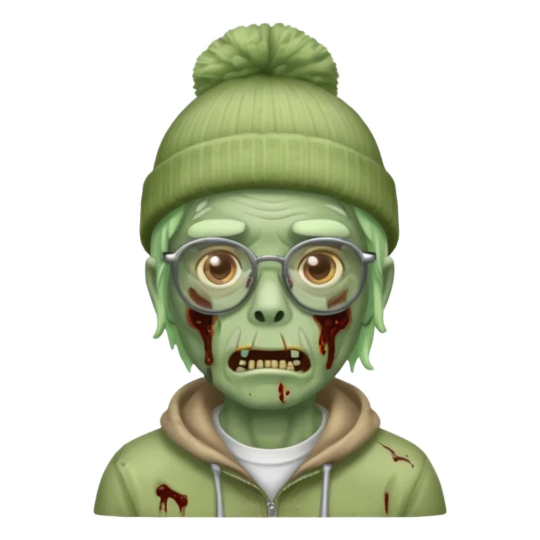 Hazme un zombie con gafas y un gorro de drip sticker