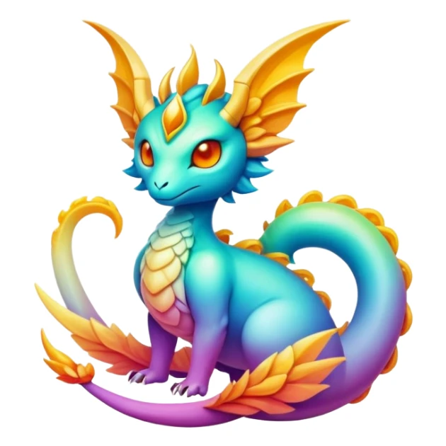 Epic divine legendary complex detailed gradients aesthetic-scenery-Fakémon-creature sticker
