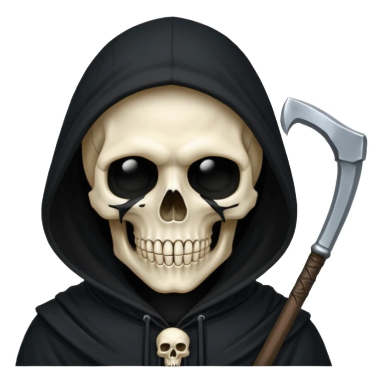 black hood skull scythe sticker