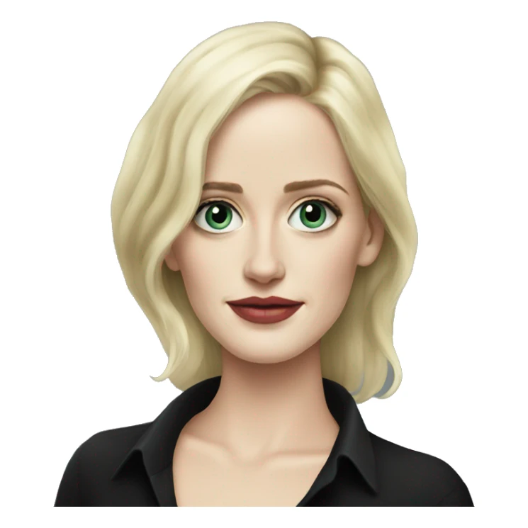 Eva Green with blonde hair in black shirt sticker