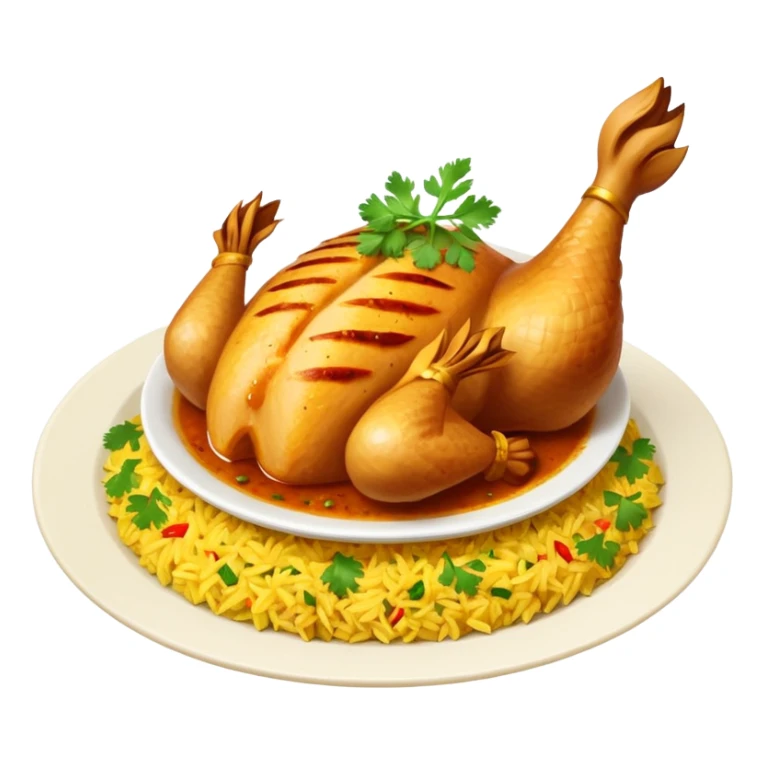 Karachi chicken Biryani emoji with leg piece  sticker
