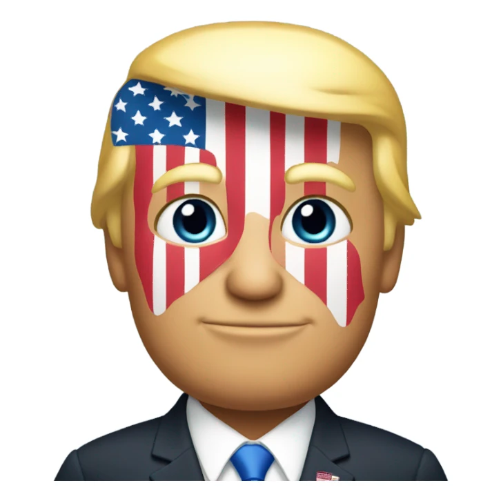 Donald Trump with the american flag in his hands sticker