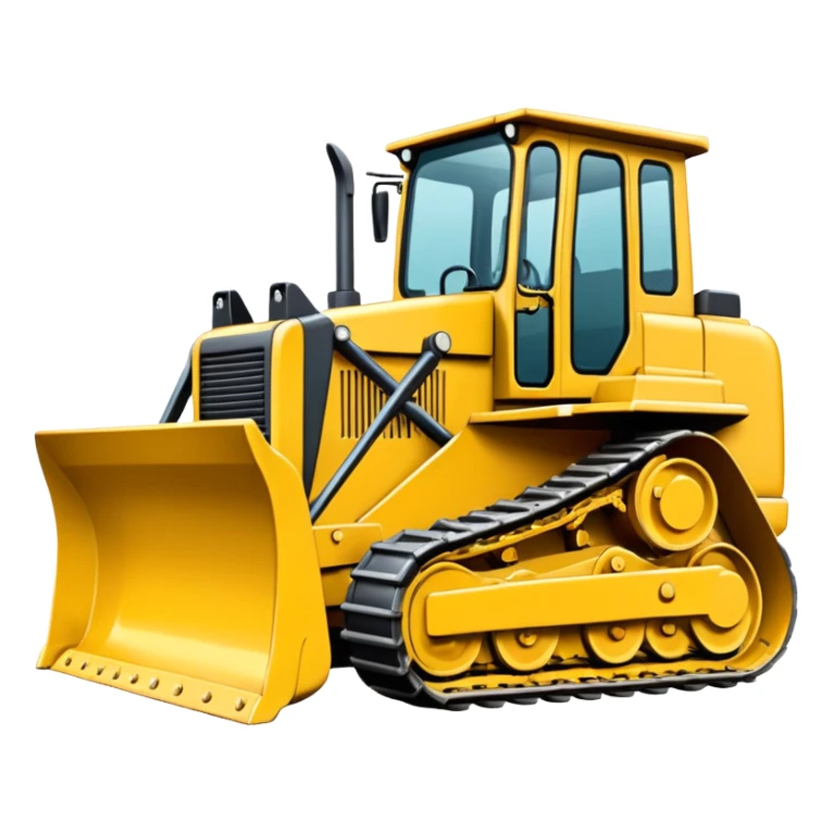 Design a bulldozer truck with a large front blade sticker