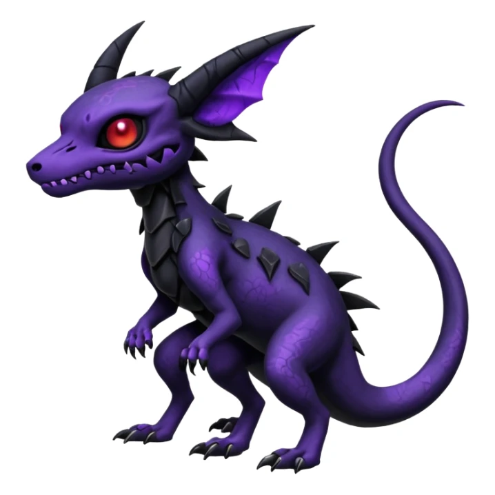 Edgy Spooky Gothic Evil Duskull-Salandit-Umbreon-Fakémon-hybrid-creature (full body)  sticker