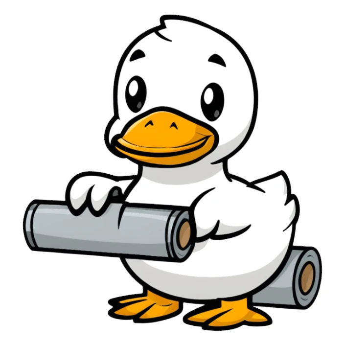 duck holding a roll of duct tape sticker