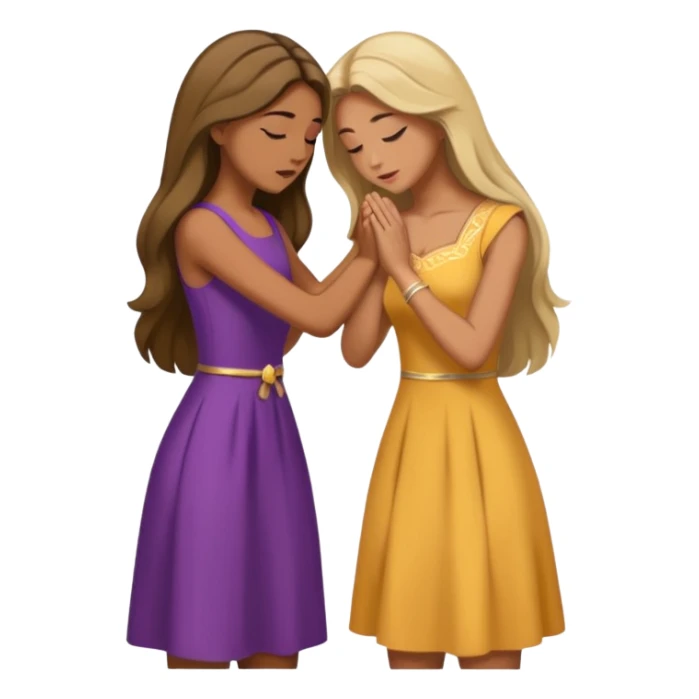 A woman bowing for another woman sticker