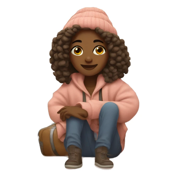Cozy girl vibes, travel sticker
