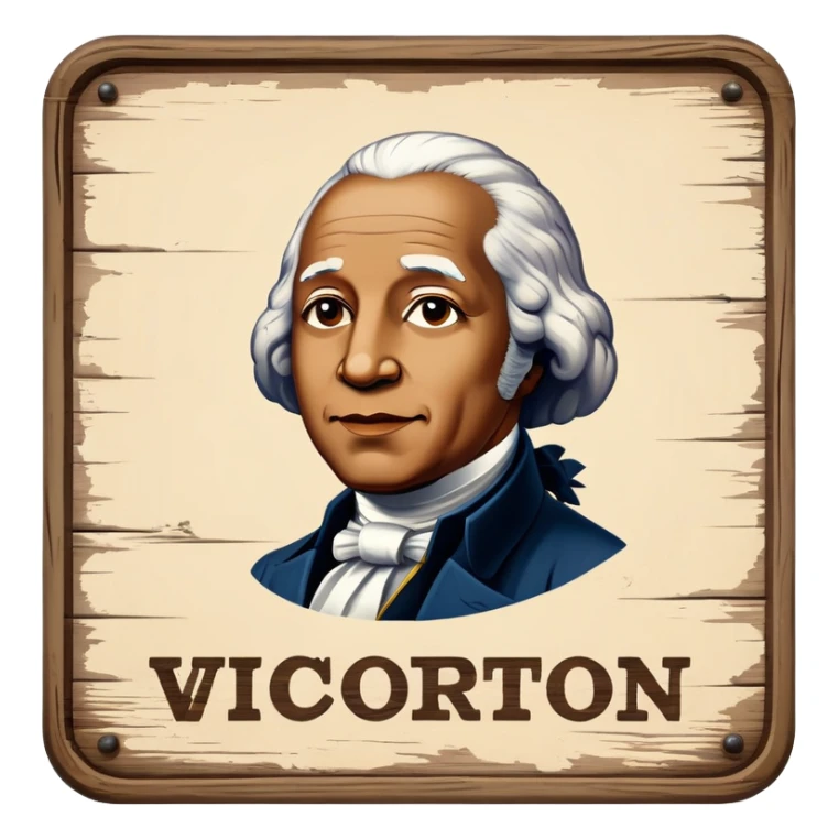 Vintage sign with Victor G. Washington sticker